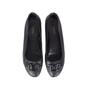Oxford Pebbled Leather Ballet Flats